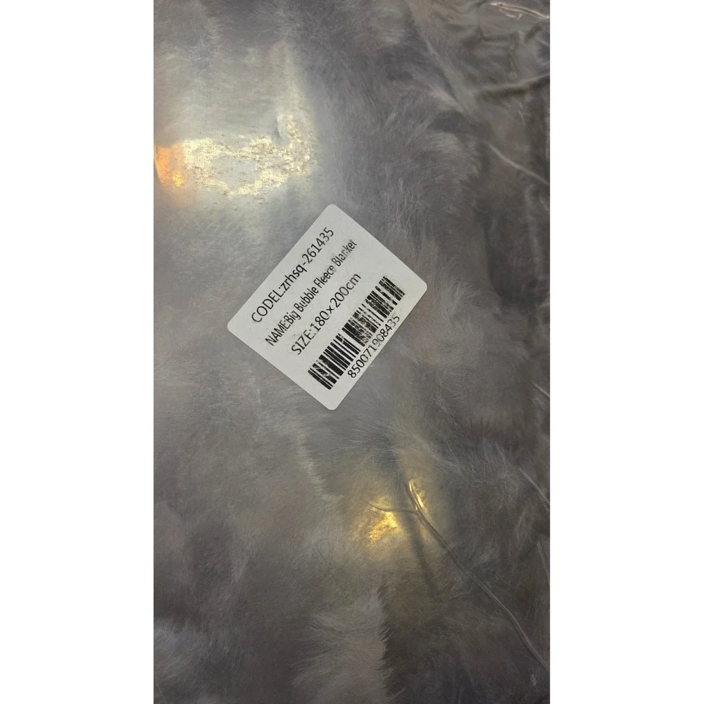Big Bubble Fleece Blanket Grey & white Textured Plush Soft Throw 180x200cm New